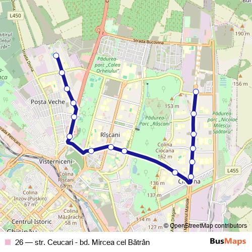 26 trolleybus Line Map