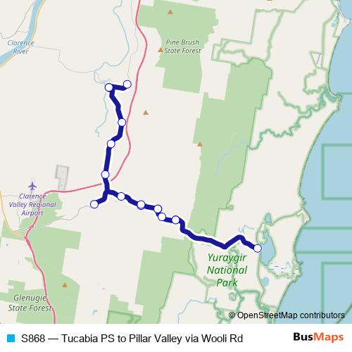 S868 bus Line Map