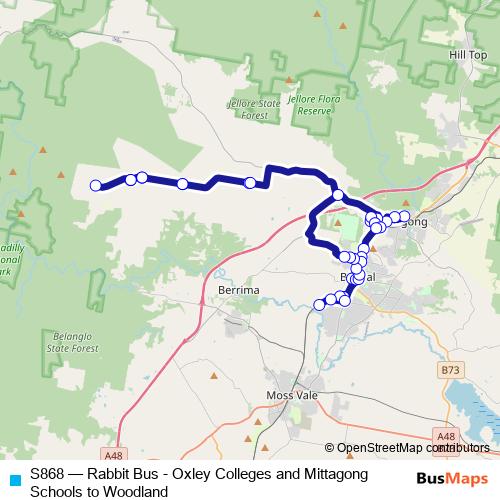 S868 bus Line Map
