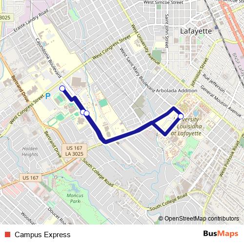 Campus Express bus Line Map