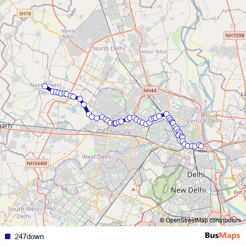 247down bus Line Map