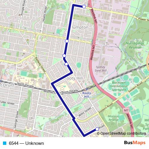 6544 bus Line Map