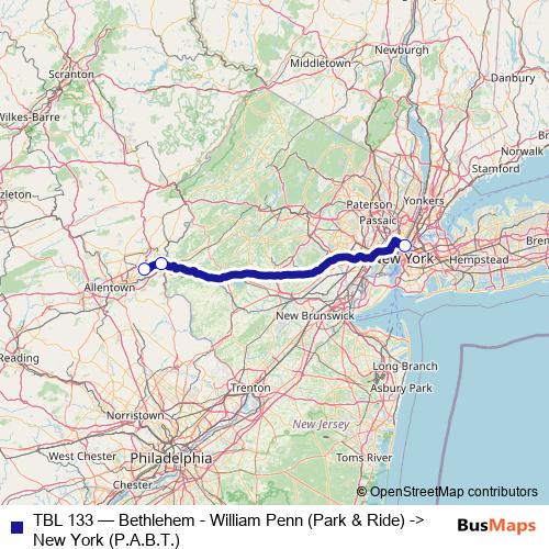 TBL 133 bus Line Map