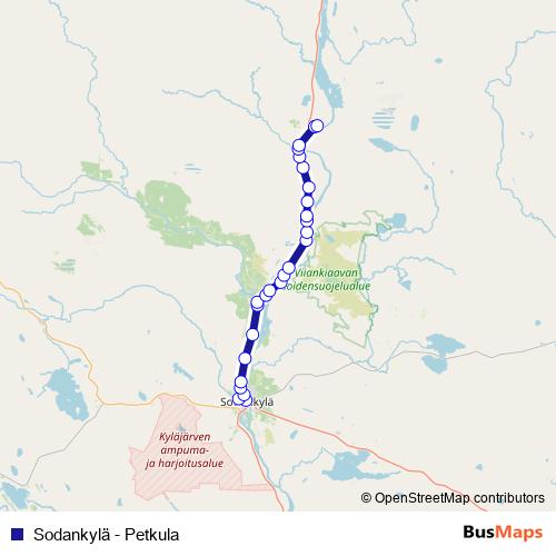Sodankylä - Petkula bus Line Map
