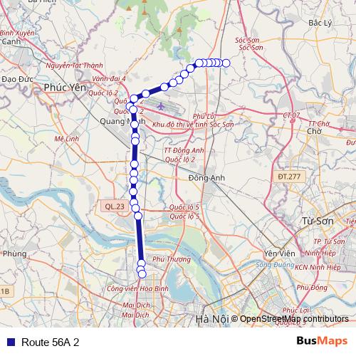 Route 56A 2 bus Line Map
