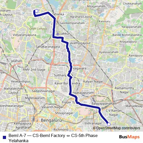 Beml A-7 bus Line Map