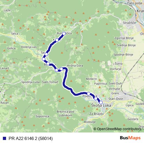 PR A22 6146 2 (58014) bus Line Map