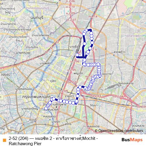 2-52 (204) bus Line Map