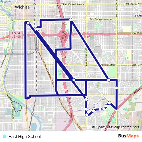 East High School bus Line Map