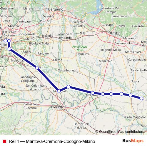 Re11 rail Line Map
