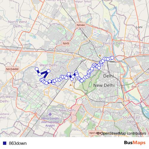 863down bus Line Map