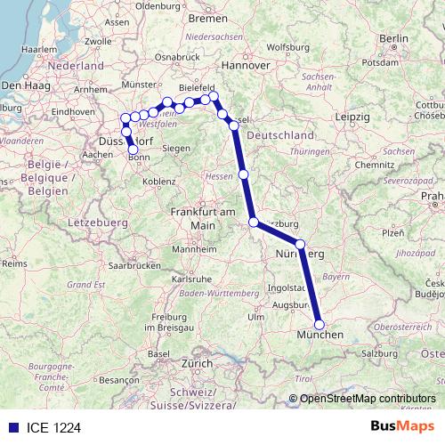 ICE 1224 rail Line Map
