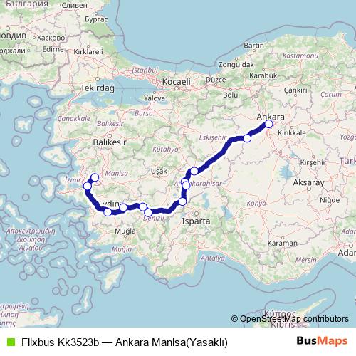 Flixbus Kk3523b bus Line Map