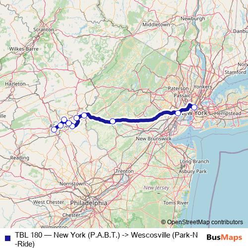 TBL 180 bus Line Map