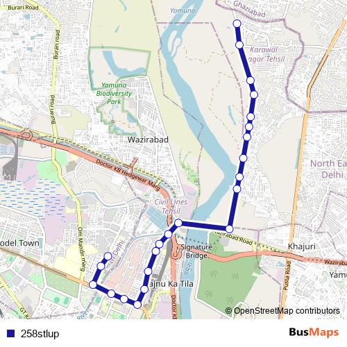258stlup bus Line Map