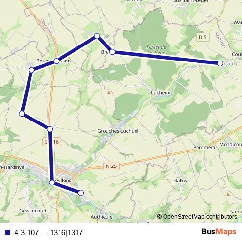4-3-107 bus Line Map