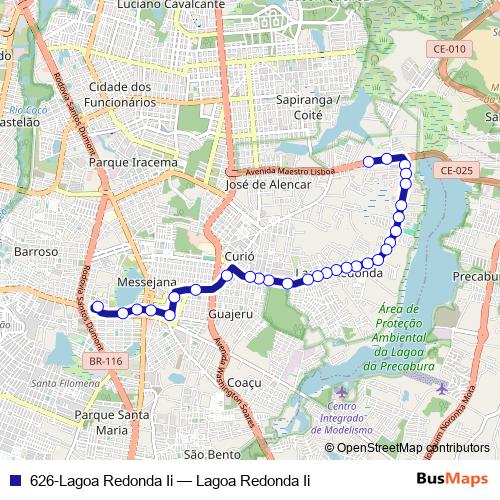 626-Lagoa Redonda Ii bus Line Map