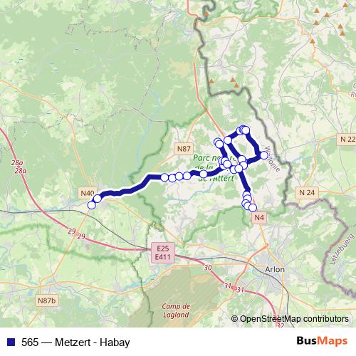 565 bus Line Map