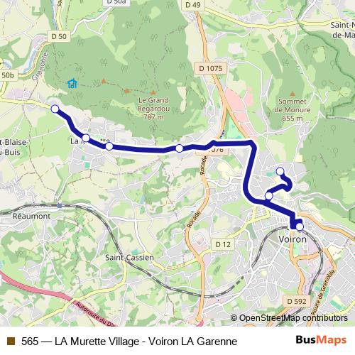 565 bus Line Map
