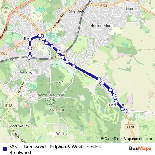 565 bus Line Map