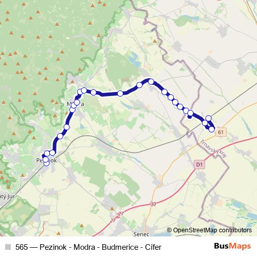 565 bus Line Map