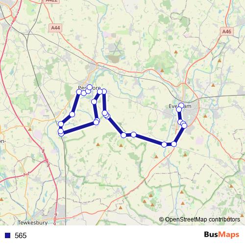 565 bus Line Map