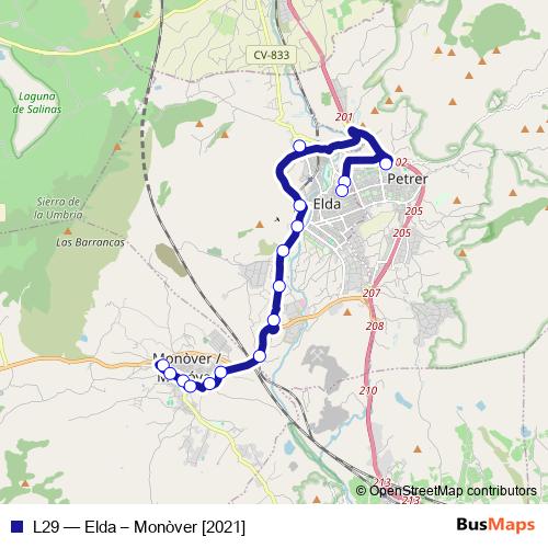 L29 bus Line Map