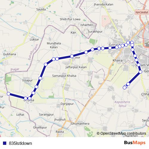 835lstldown bus Line Map