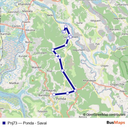 Pnj73 bus Line Map