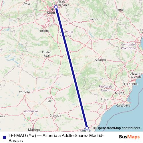LEI-MAD (Yw) air Line Map