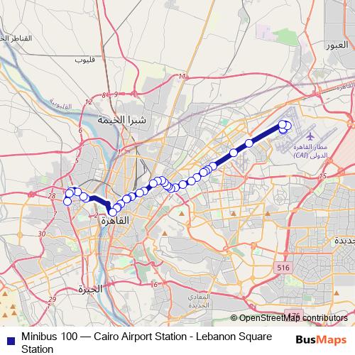 Minibus 100 bus Line Map