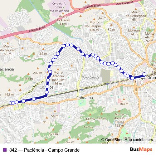 842 bus Line Map
