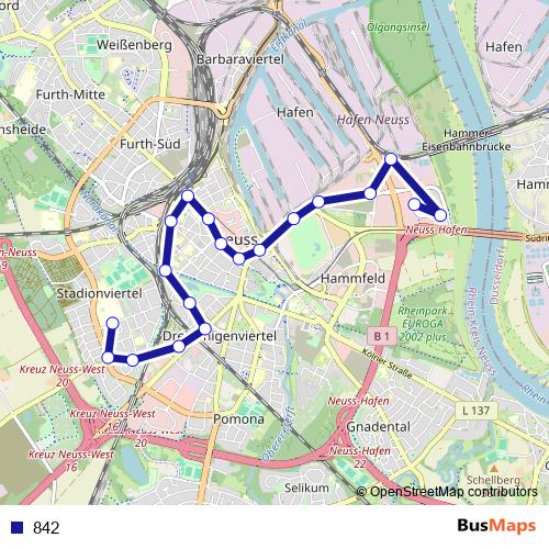 842 bus Line Map