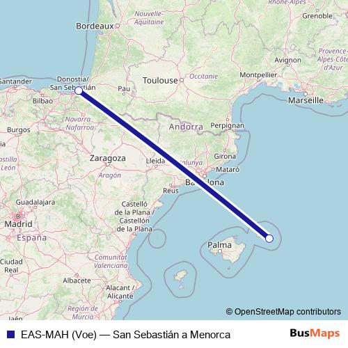 EAS-MAH (Voe) air Line Map