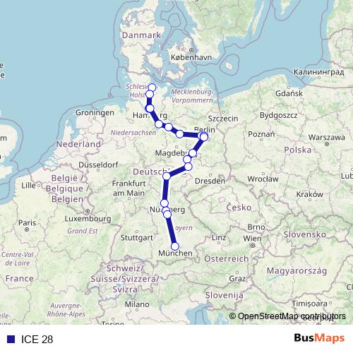 ICE 28 rail Line Map