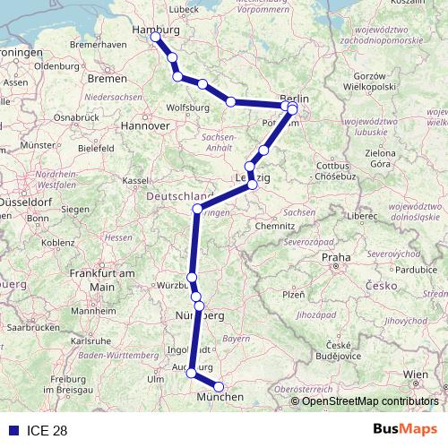 ICE 28 rail Line Map