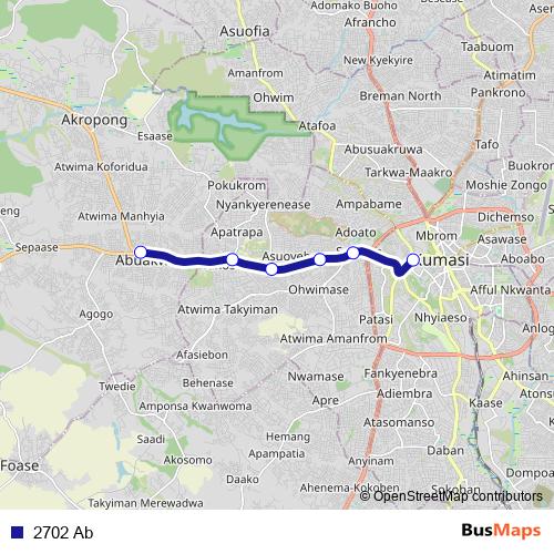 2702 Ab bus Line Map