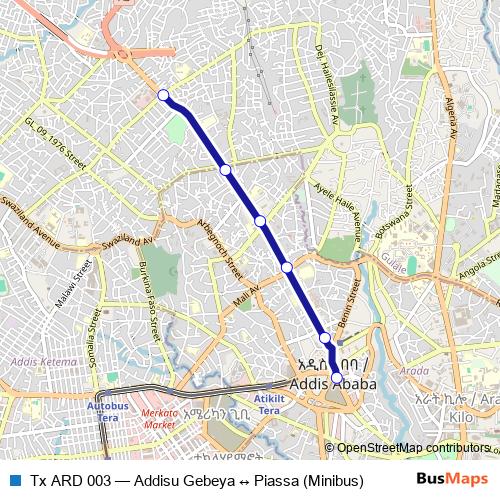 Tx ARD 003 bus Line Map