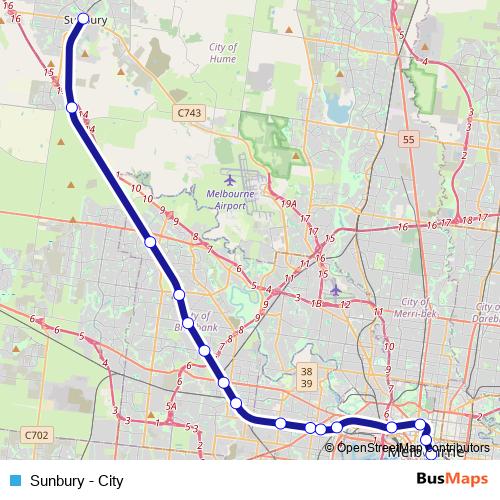 Sunbury - City metro Line Map