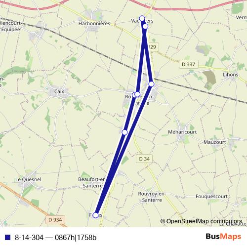 8-14-304 bus Line Map