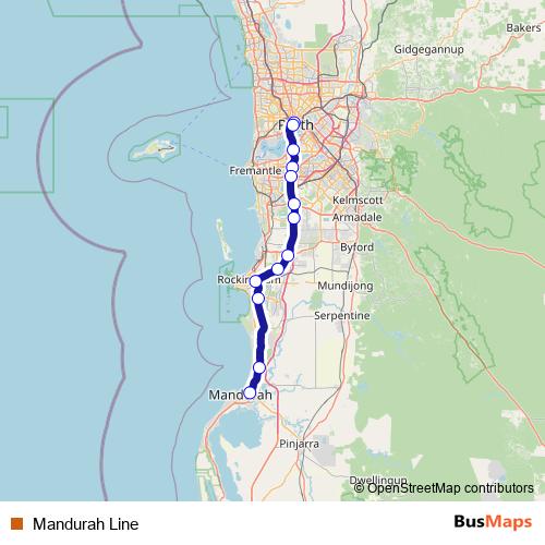 Mandurah Line rail Line Map