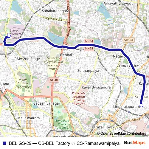 BEL GS-29 bus Line Map