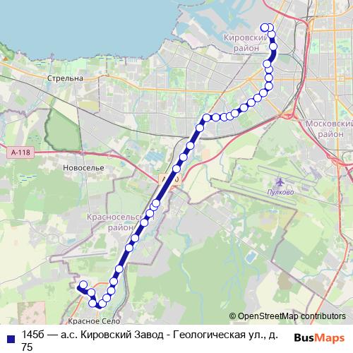 145б bus Line Map