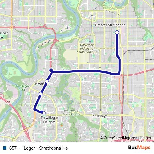 657 bus Line Map