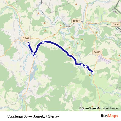 55sstenay03 bus Line Map