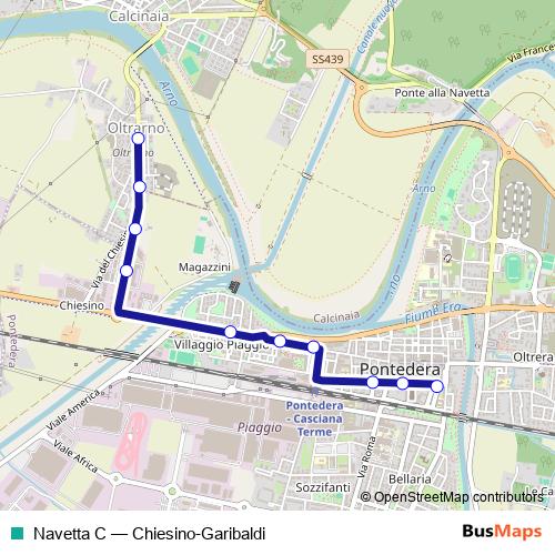 Navetta C bus Line Map