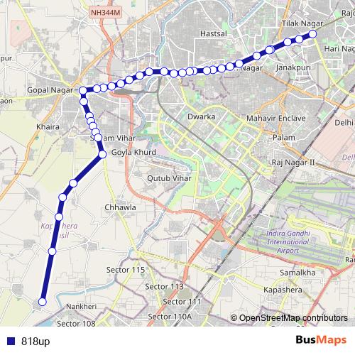818up bus Line Map