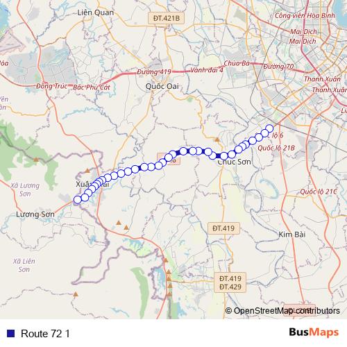 Route 72 1 bus Line Map