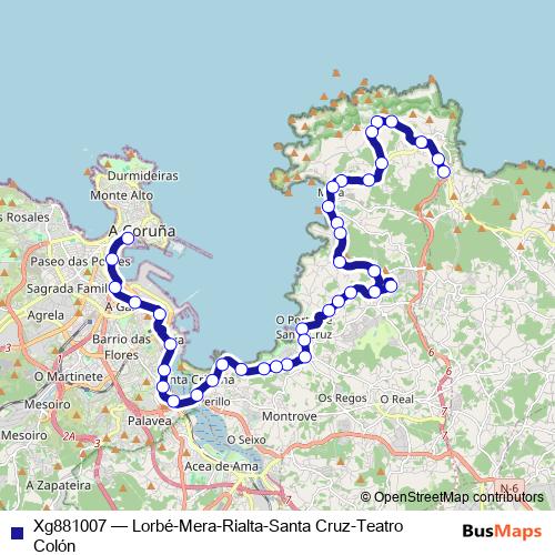 Xg881007 bus Line Map