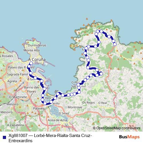 Xg881007 bus Line Map